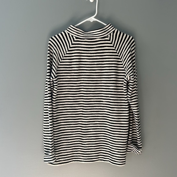 Loft textured stripe sweater . Side buttons . Mock neck . Black and white XS - Picture 5 of 5